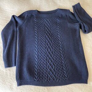 Tommy Hilfiger Navy Cable Knit Women's Sweater Size Large